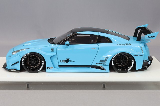 アイドロン 1/43 LB シルエットワークス GT 35GT-RR GTウィング パールライトブルー