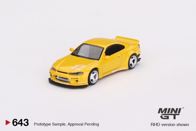 1/64 NISSAN シルビア S15 ロケバ セット ロケットバニーのボディカスタムされたS15シルビアをMINI GT 1