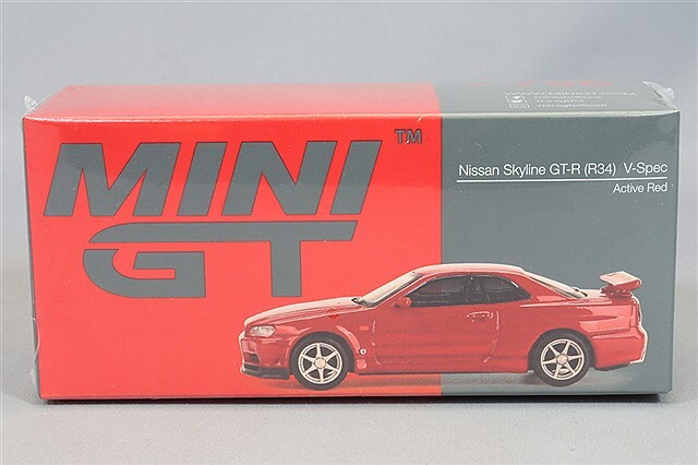 TSM ミニGT 1/64 日産 スカイライン GT-R R34 V-spec アクティブレッド