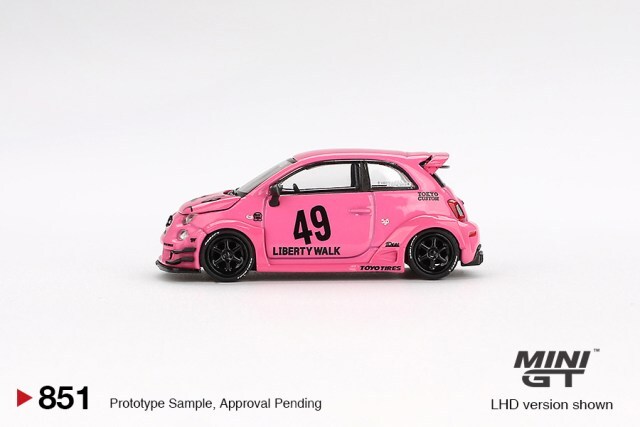 ミニッツ　アバルト 695 TSM ミニGT 1/64 アバルト 595 LB-WORKS x Abas Works ピンク(左