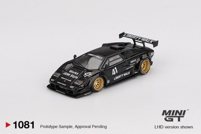 BIGBANG 超ミニ TSM ミニGT 1/64 ランボルギーニ カウンタック LB-WORKS ブラック (左