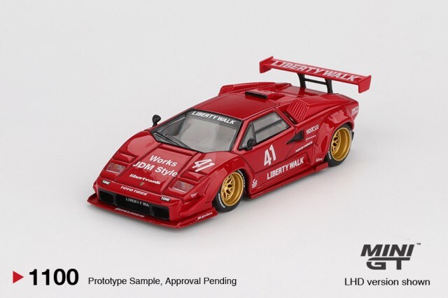 TSM ミニGT 1/64 ランボルギーニ カウンタック LB-WORKS レッド (左