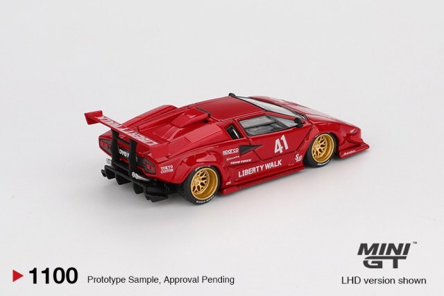 TSM ミニGT 1/64 ランボルギーニ カウンタック LB-WORKS レッド (左