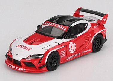 TSM ミニGT 1/64 LB-WORKS GR スープラ レッド/ホワイト 左ハンドル