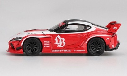 TSM ミニGT 1/64 LB-WORKS GR スープラ レッド/ホワイト 左ハンドル