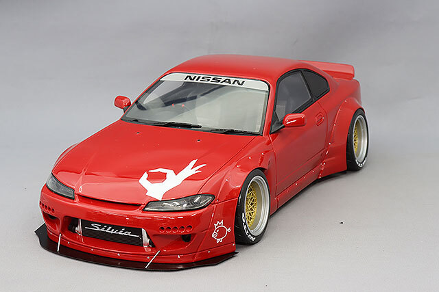 バーニー　ミニカー オットー 1/18 日産 シルビア S15 2014 (レッド) ロケットバーニー