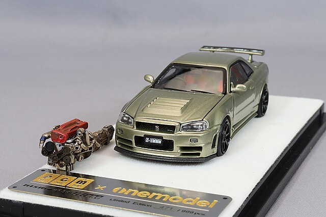 PGM x ワンモデル 1/64 ニスモ R34 GT-R Zチューン ジェードグリーン 