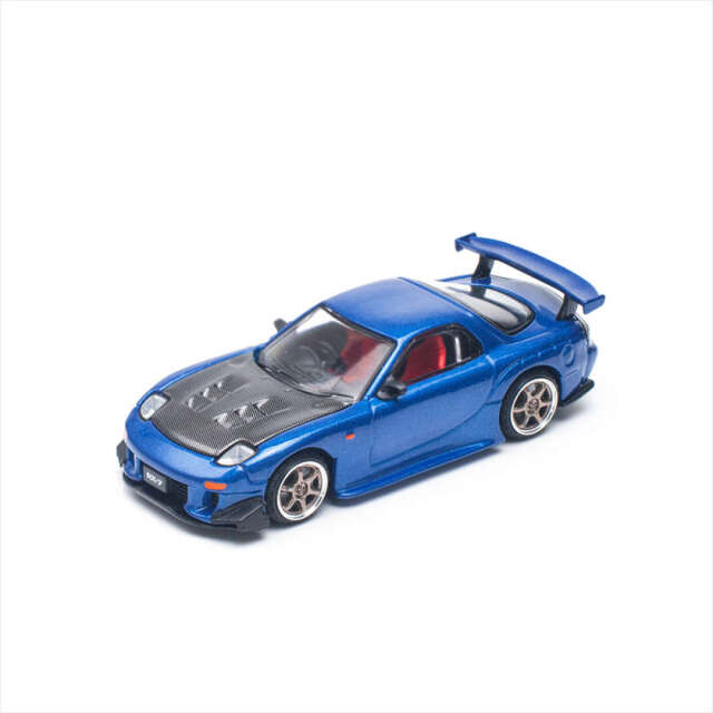 POP RACE 1/64 マツダ RX-7 (FD3S) RE雨宮 ワイドボディ メタリックブルー