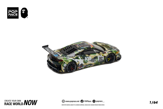 BAPE X POP RACE 1/64 ホンダ NSX GT3 EVO22 KCMG BATHING APE