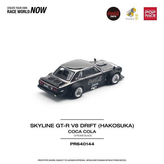 変形　コカコーラ 1/64 SKYLINE GT-R V8 DRIFT (HAKOSUKA) COCA COLA CHROME BLACK