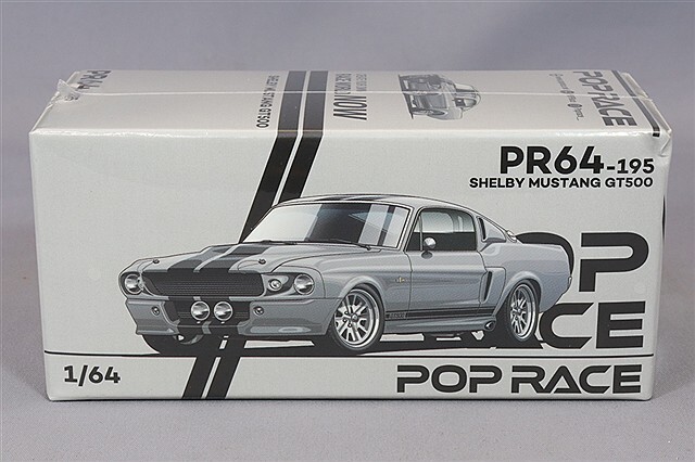 POP RACE 1/64 1967 シェルビー マスタング GT500 グレー/ブラック