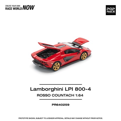 POP RACE 1/64 ランボルギーニ カウンタック LPI-800 ロッソ レッド