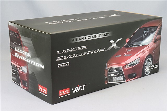 サンスター 1/18 三菱 ランサー エボリューション X レッド