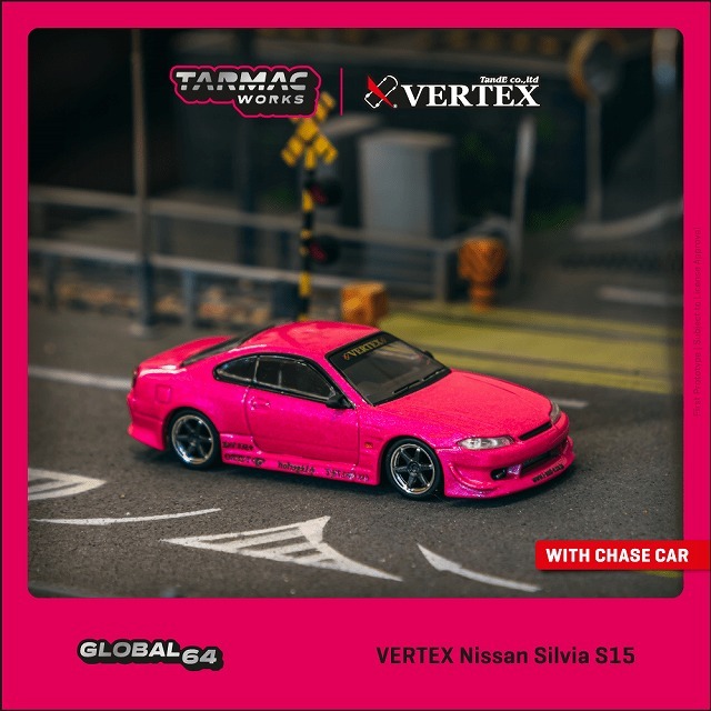 Tarmac 1/64 VERTEX 日産 シルビア (S15) ピンクメタリック