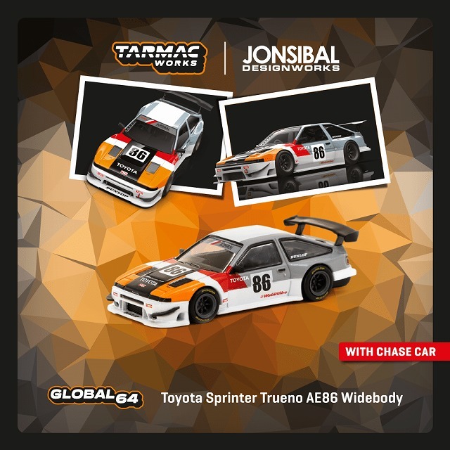 Tarmac 1/64 トヨタ スプリンター トレノ AE86 ワイドボディ TRD