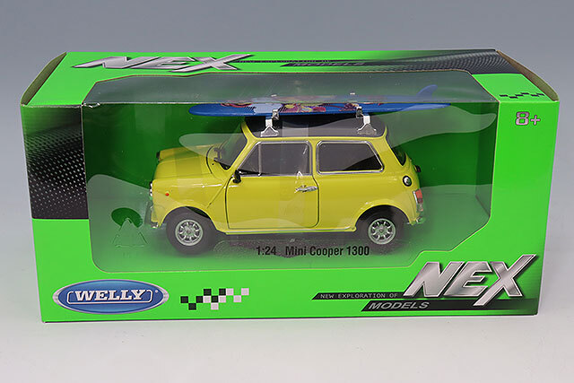 WELLY 1/24 ミニ クーパー 1300 イエロー サーフボード付