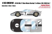 【予約品】 アイドロン 1/43 GT40 Mk.2 "アランマンレーシングチーム" 1966 ルマン24H #7 シルバー/ブラック