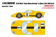 【予約品】 アイドロン 1/43 GT40 Mk.2 "アランマンレーシングチーム" 1966 ルマン24H #8 イエロー