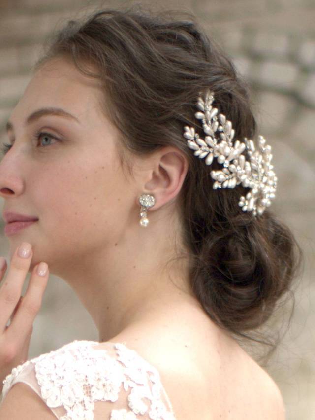 ブライダル　ヘアアクセサリー　パールヘッドコーム　ヘッドピース