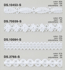 ゴム入りストレッチレース  綿トーションレース  1m単位　 オフホワイト　大定　日本製     DS.10453-S DS.70039-S  DS.10084-S DS.2766-S////