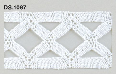 ハシゴレース 　綿トーションレース  1m単位　DS.1087　オフホワイト 50mm幅　大定　日本製