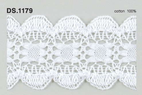 トーションレース  1m単位　レース材料　DS.1179　オフホワイト 55mm幅　大定　日本製