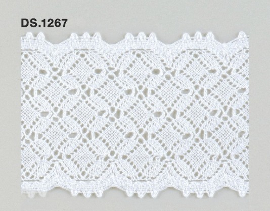 トーションレース  1m単位　レース材料　DS.1267　オフホワイト 71mm幅　大定　日本製