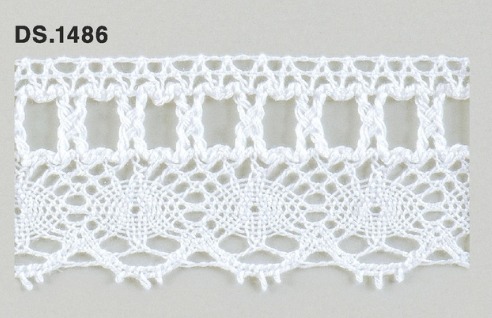 ハシゴレース 　綿トーションレース  1m単位　DS.1486　オフホワイト 47mm幅　大定　日本製