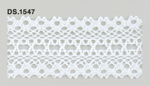 ハシゴレース 　綿トーションレース  1m単位　DS.1547　オフホワイト 43mm幅　大定　日本製