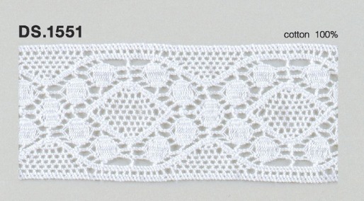 トーションレース  1m単位　レース材料　DS.1551　オフホワイト 42mm幅　大定　日本製