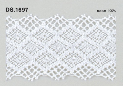 トーションレース 手芸　1m単位　DS.1697　オフホワイト 58mm幅　大定　日本製