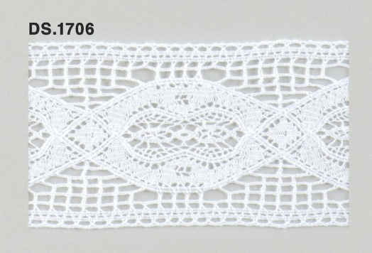 トーションレース  1m単位　レース材料　DS.1706　オフホワイト 57mm幅　大定　日本製