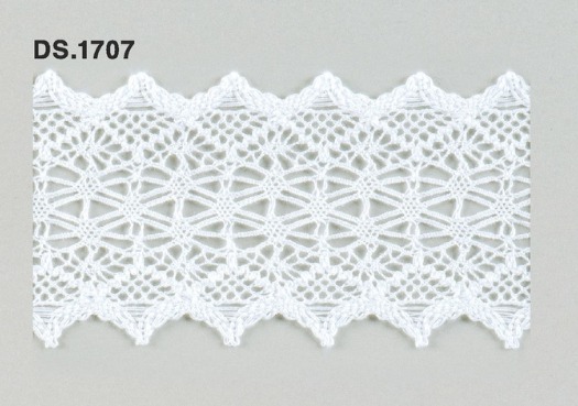 トーションレース　薄手レース　 1m単位　DS.1707　オフホワイト 57mm幅　大定　日本製