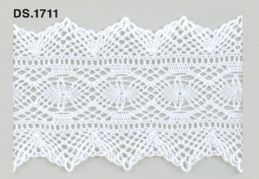 トーションレース  1m単位　レース材料　DS.1711　オフホワイト 65mm幅　大定　日本製