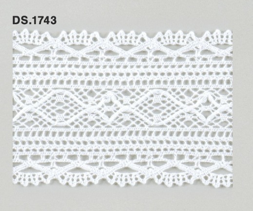 トーションレース  1m単位　レース材料　DS.1743　オフホワイト 68mm幅　大定　日本製