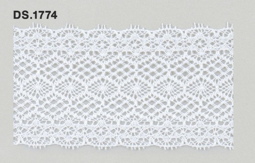 トーションレース　薄手レース 1m単位　　DS.1774　オフホワイト 53mm幅　大定　日本製