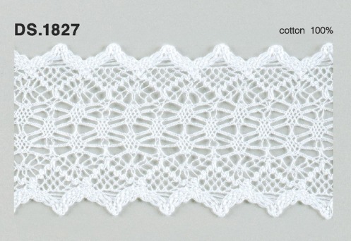 トーションレース　薄手広幅レース　1m単位　DS.1827　オフホワイト 53mm幅　大定　日本製