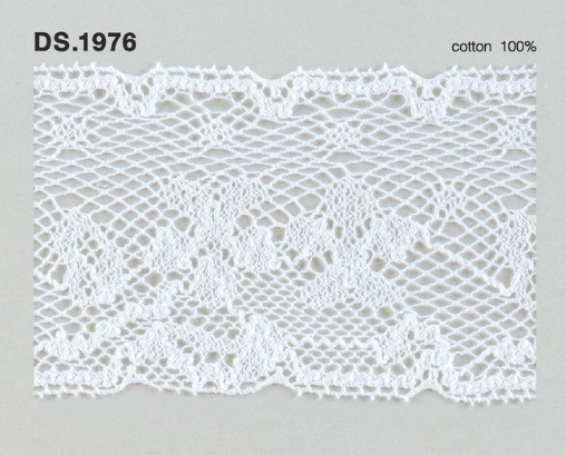 トーションレース  1m単位　レース材料　DS.1976　オフホワイト 64mm幅　大定　日本製