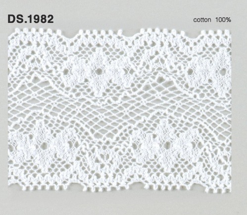 トーションレース  1m単位　レース材料　DS.1982　オフホワイト 70mm幅　大定　日本製