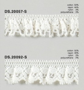 モールストレッチレース  秋冬素材トーションレース 　1m単位　大定　日本製 DS.20057-S DS.20092-S   //