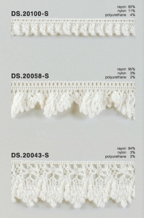 モールストレッチレース  秋冬素材トーションレース 　1m単位　大定　日本製 DS.20100-S DS.20058-S DS.20043-S  //