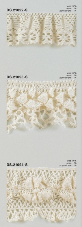 ウールストレッチレース  秋冬素材ゴム入りトーションレース 　1m単位　大定　日本製 DS.21022-S DS.21093-S DS.21094-S   //