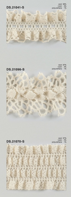 ウールストレッチレース  秋冬素材ゴム入りトーションレース 　1m単位　大定　日本製 DS.21041-S DS.21096-S DS.21070-S   //