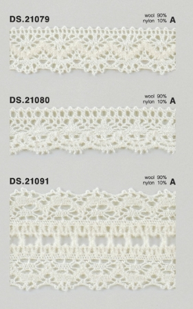 ウールレース  秋冬素材トーションレース 　1m単位　大定　日本製 DS.21079-A DS.21080-A DS.21091-A   //