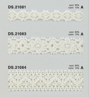 ウールレース  秋冬素材トーションレース 　1m単位　大定　日本製 DS.21081-A DS.21083-A DS.21084-A   //