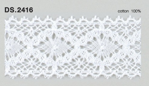 トーションレース  1m単位　レース材料　DS.2416　オフホワイト 43mm幅　大定　日本製