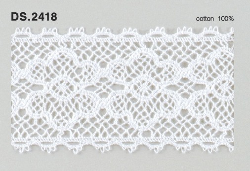 トーションレース  1m単位　レース材料　DS.2418　オフホワイト 54mm幅　大定　日本製