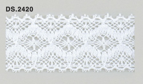 トーションレース  1m単位　レース材料　DS.2420　オフホワイト 43mm幅　大定　日本製