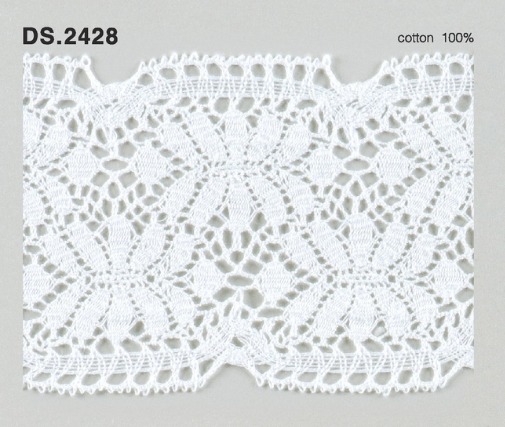 トーションレース  1m単位　レース材料　DS.2428　オフホワイト 74mm幅　大定　日本製