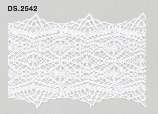 トーションレース　薄手広幅レース 1m単位　　DS.2542　オフホワイト 67mm幅　大定　日本製